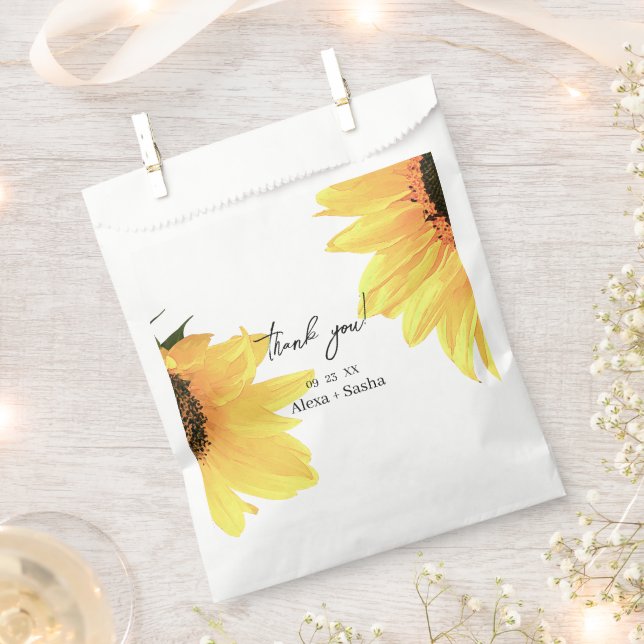 Bolsa De Papel Boda de girasoles acuarela (Cortado)