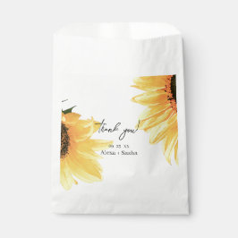 Bolsa De Papel Boda de girasoles acuarela