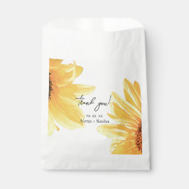 Bolsa De Papel Boda de girasoles acuarela
