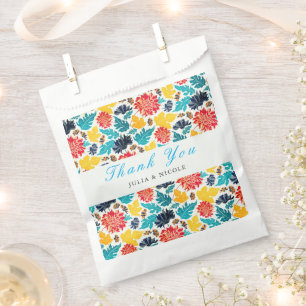 Bolsa De Papel Boda de Girasoles de Acuarela Amarillo Azul Natura