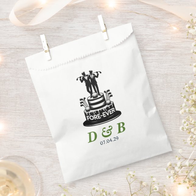 Bolsa De Papel Boda de Golf Grooms (Cortado)