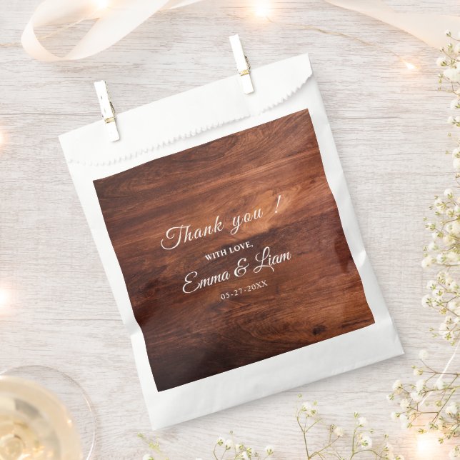 Bolsa De Papel Boda de Grano de Madera de Granero Rústico (Cortado)
