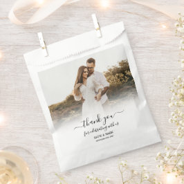 Bolsa De Papel Boda de guión de caligrafía fotográfica personaliz