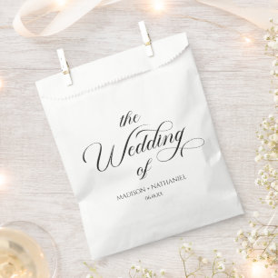 Bolsa De Papel Boda de guión elegante Minimalista clásico