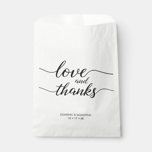 Bolsa De Papel Boda de guión elegante personalizado Amor y gracia (Anverso)