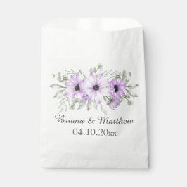 Bolsa De Papel Boda de guiones de flores de lavanda morada