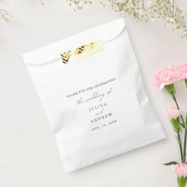 Bolsa De Papel boda de guiones minimalista en blanco y negro