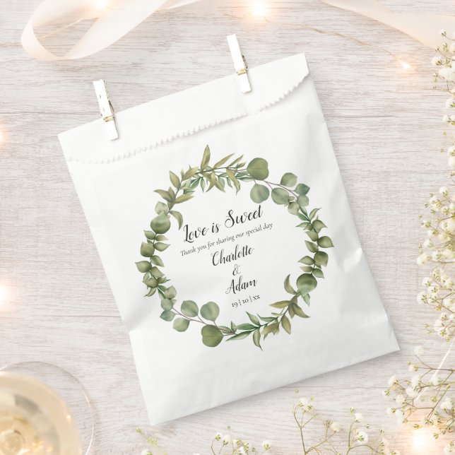 Bolsa De Papel Boda de guirnalda de vegetación dulce amor (Cortado)