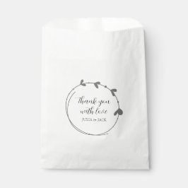 Bolsa De Papel Boda de guirnalda simple y gris oscuro