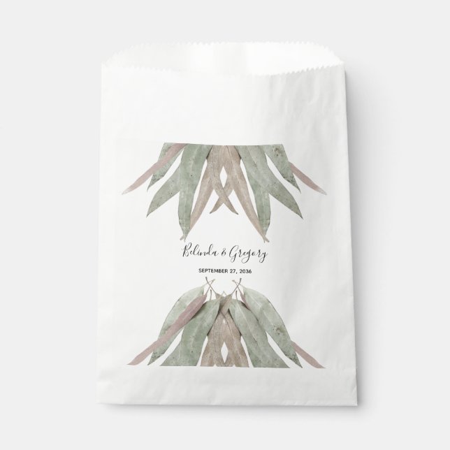 Bolsa De Papel Boda de hoja de eucalipto ruso (Anverso)