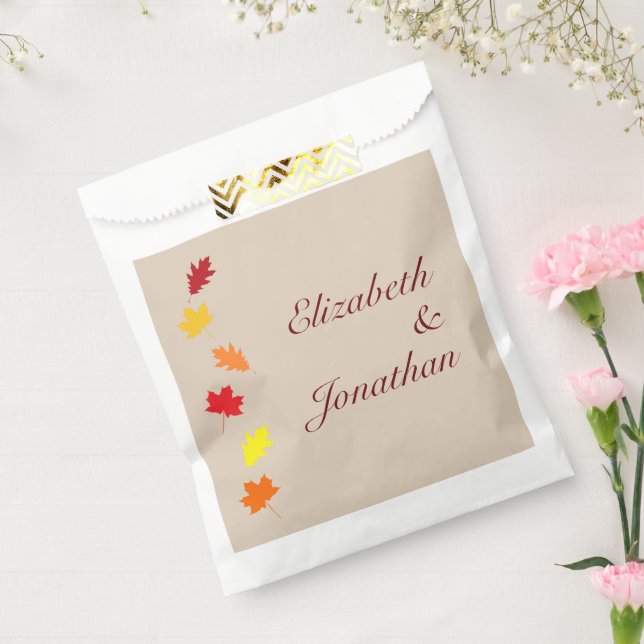 Bolsa De Papel Boda de hojas de otoño (Sellado)