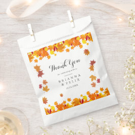 Bolsa De Papel Boda de hojas de otoño rústicas