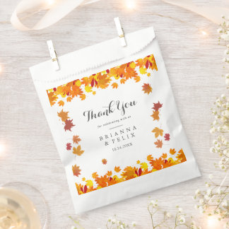 Bolsa De Papel Boda de hojas de otoño rústicas
