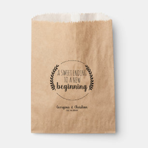 Bolsa De Papel Boda de inicio de Sweet Ending New Gracias