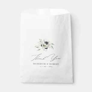 Bolsa De Papel Boda de Invierno de Anémonas Blancas y Negras Grac