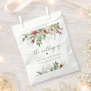 Bolsa De Papel Boda de invierno Evergreen elegante Navidades