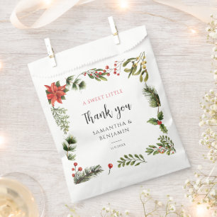 Bolsa De Papel Boda de invierno floral de Poinsettia Greenery