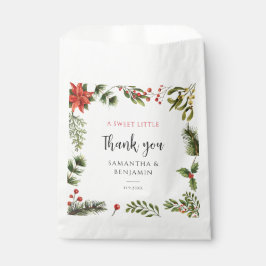 Bolsa De Papel Boda de invierno floral de Poinsettia Greenery