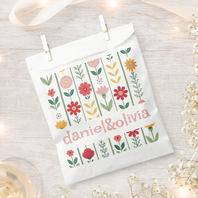 Bolsa De Papel Boda de jardín de flores silvestres de primavera c (Cortado)