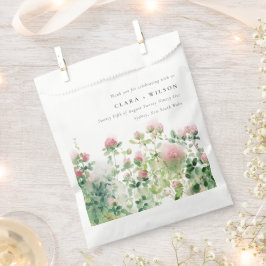 Bolsa De Papel Boda de Jardín Floral Acuarela Rosa Suave y Sutil