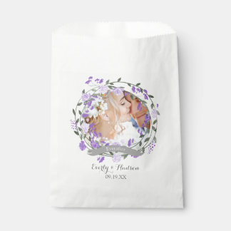 Bolsa De Papel Boda de la guirnalda floral Purple Peony