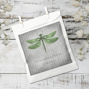 Bolsa De Papel Boda de la libélula jewada verde