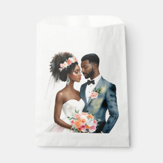 Bolsa De Papel Boda de la pareja de novias afroamericana