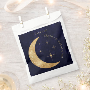 Bolsa De Papel Boda de las Estrellas de la Luna de Oro Celestial 