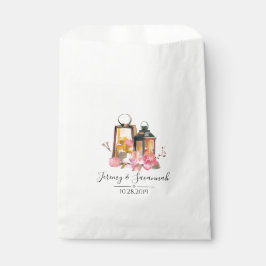 Bolsa De Papel Boda de linternas florales de acuarela