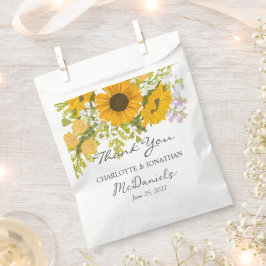 Bolsa De Papel Boda de los girasoles amarillos modernos