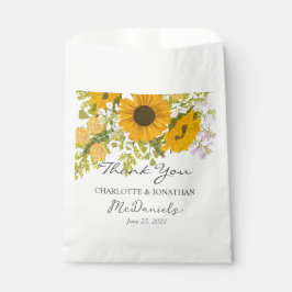 Bolsa De Papel Boda de los girasoles amarillos modernos