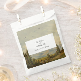 Bolsa De Papel Boda de los montes de los bosques de pino acuarela