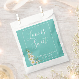 Bolsa De Papel Boda de mareas Verde azuladas y blancas