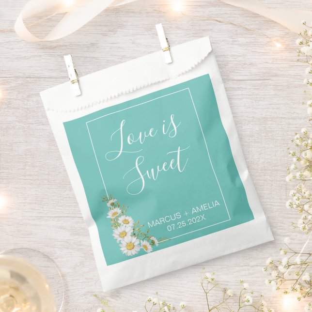 Bolsa De Papel Boda de mareas Verde azuladas y blancas (Cortado)