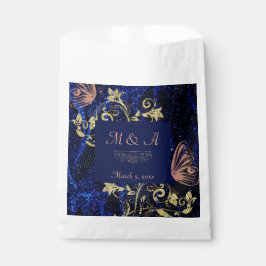 Bolsa De Papel Boda de mariposa Royal Blue Gold