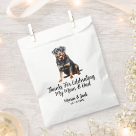 Bolsa De Papel Boda de Mascota de color completo de Rottweiler