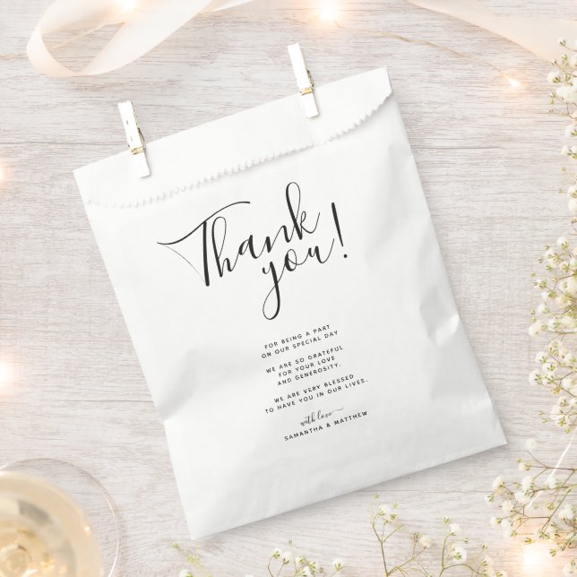 Bolsa De Papel Boda de mensajes de agradecimiento (Cortado)
