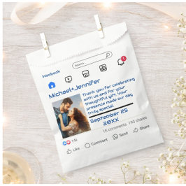 Bolsa De Papel Boda de mensajes de Personalizados de medios socia