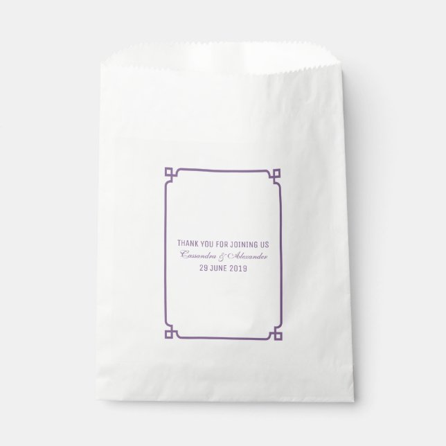 Bolsa De Papel Boda de Moda de deco morado (Anverso)