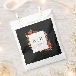 Bolsa De Papel Boda de monograma Boda Delicate Poppy Oscuro