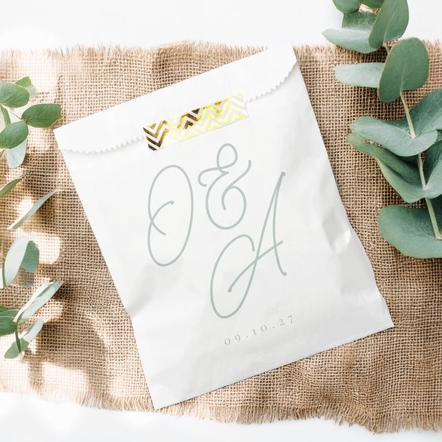 Bolsa De Papel Boda de monograma con guión sobredimensionado de e (Subido por el creador)