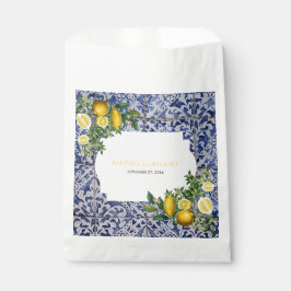 Bolsa De Papel Boda de mosaicos portugueses de lemones mediterrán