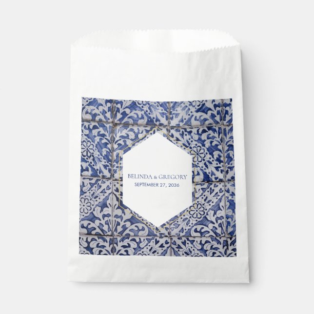 Bolsa De Papel Boda de mosaicos rusos portugueses (Anverso)
