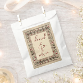 Bolsa De Papel Boda de Motif Étnico de Marco de Vintage