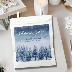 Bolsa De Papel Boda de Navidades de Pino Blue Winter Wonderland