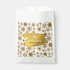 Bolsa De Papel Boda de Navidades festivos Golden Snowflakes