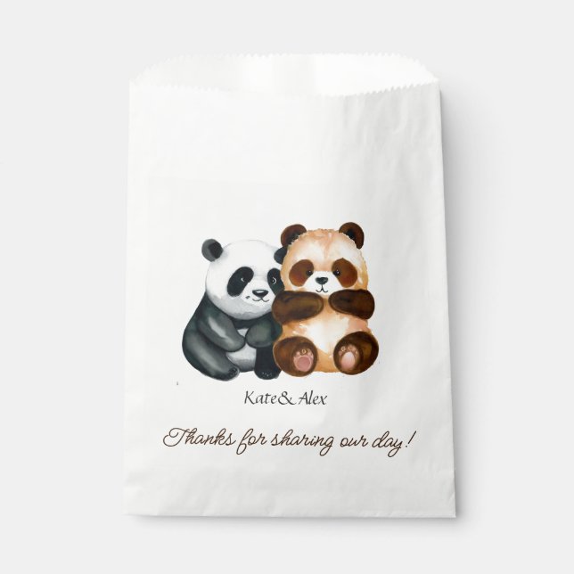 Bolsa De Papel Boda de osos de pareja linda (Anverso)