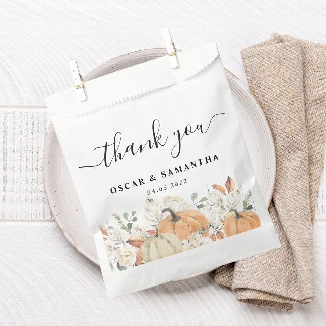 Bolsa De Papel Boda de Otoño | Calabazas de Acuarela (Subido por el creador)