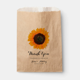 Bolsa De Papel Boda de otoño con girasoles personalizados en acua