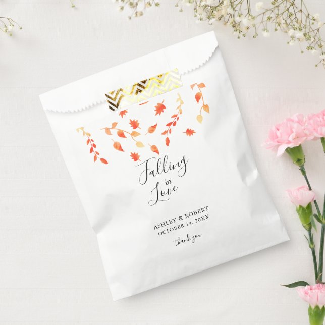 Bolsa De Papel Boda de otoño enamora follaje de novias (Sellado)